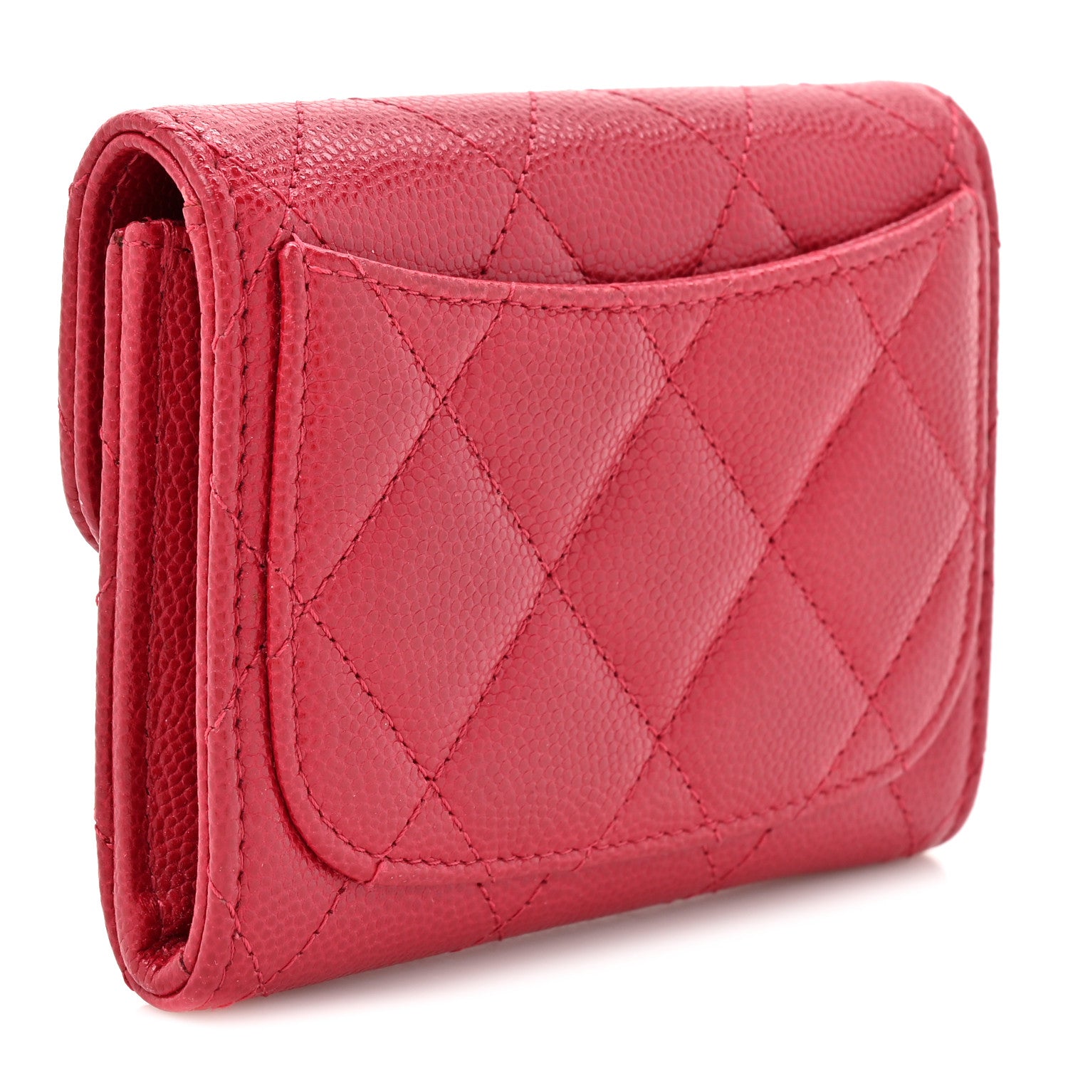 Chanel Caviar Quilted Flap Card Holder Wallet Red 1821065