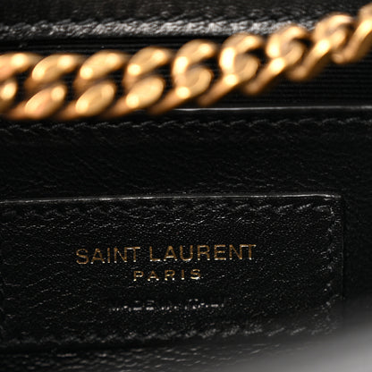 Saint Laurent Nappa Patent Calfskin Two-Toned Small Monogram Kate Satchel Alabastro Black 6 of 11