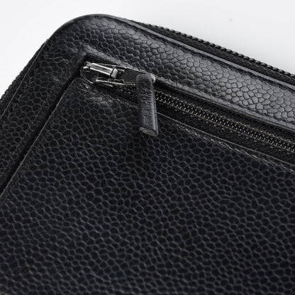 Chanel Caviar CC Timeless Large Zip Around Wallet Black 10 of 14