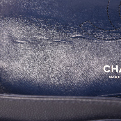 Chanel Washed Caviar Quilted Medium Double Flap Dark Blue 8 of 12