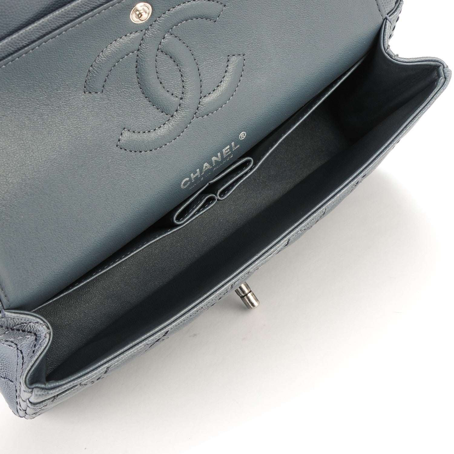 Chanel Caviar Quilted Medium Double Flap Grey 5 of 7
