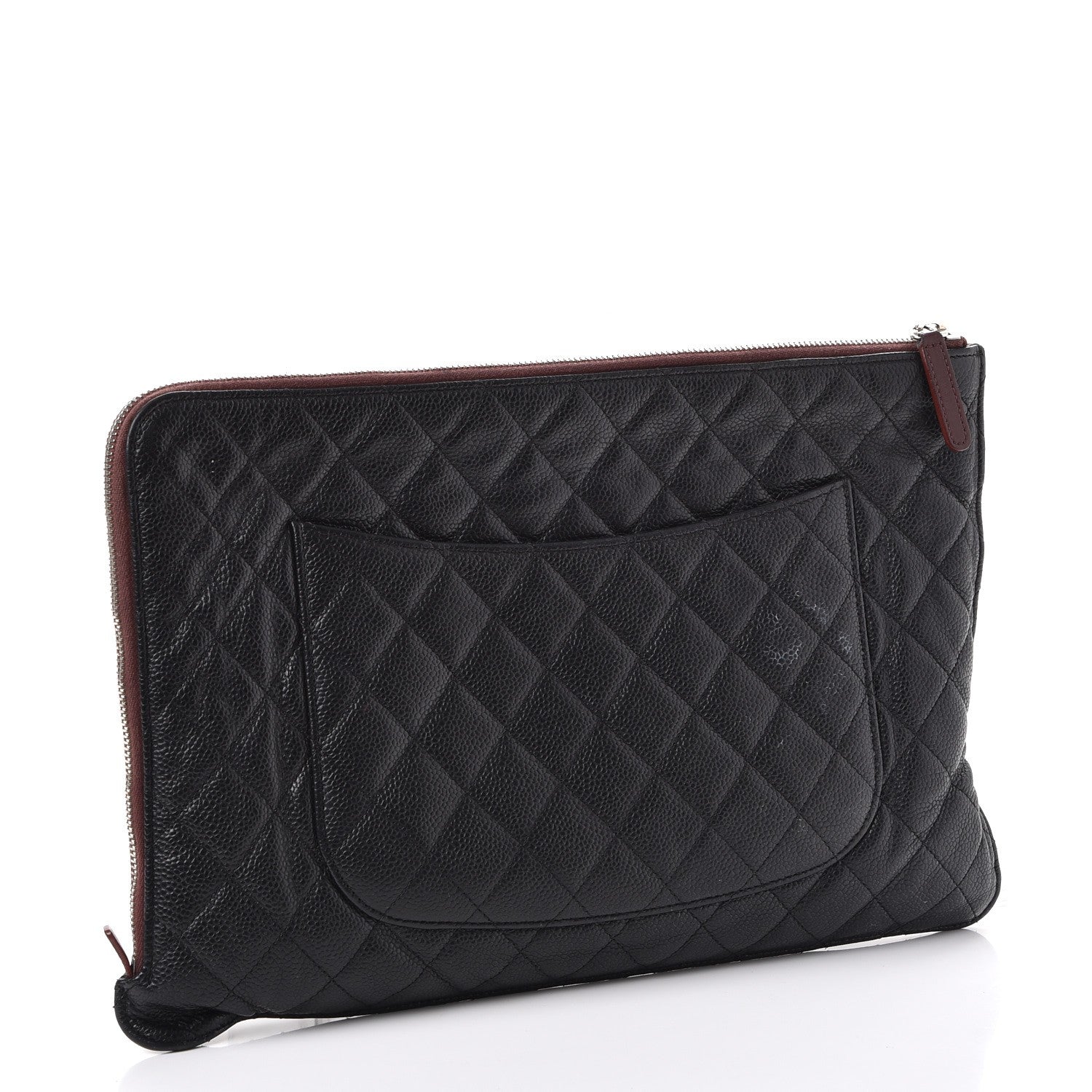 Chanel Caviar Quilted Large Slide Pouch Black 3 of 10