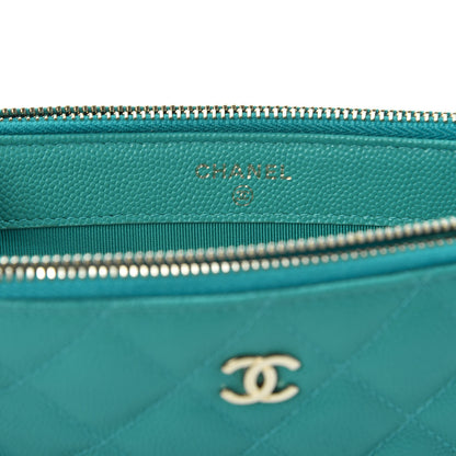 Chanel Caviar Quilted Small Clutch With Chain Turquoise 7 of 10