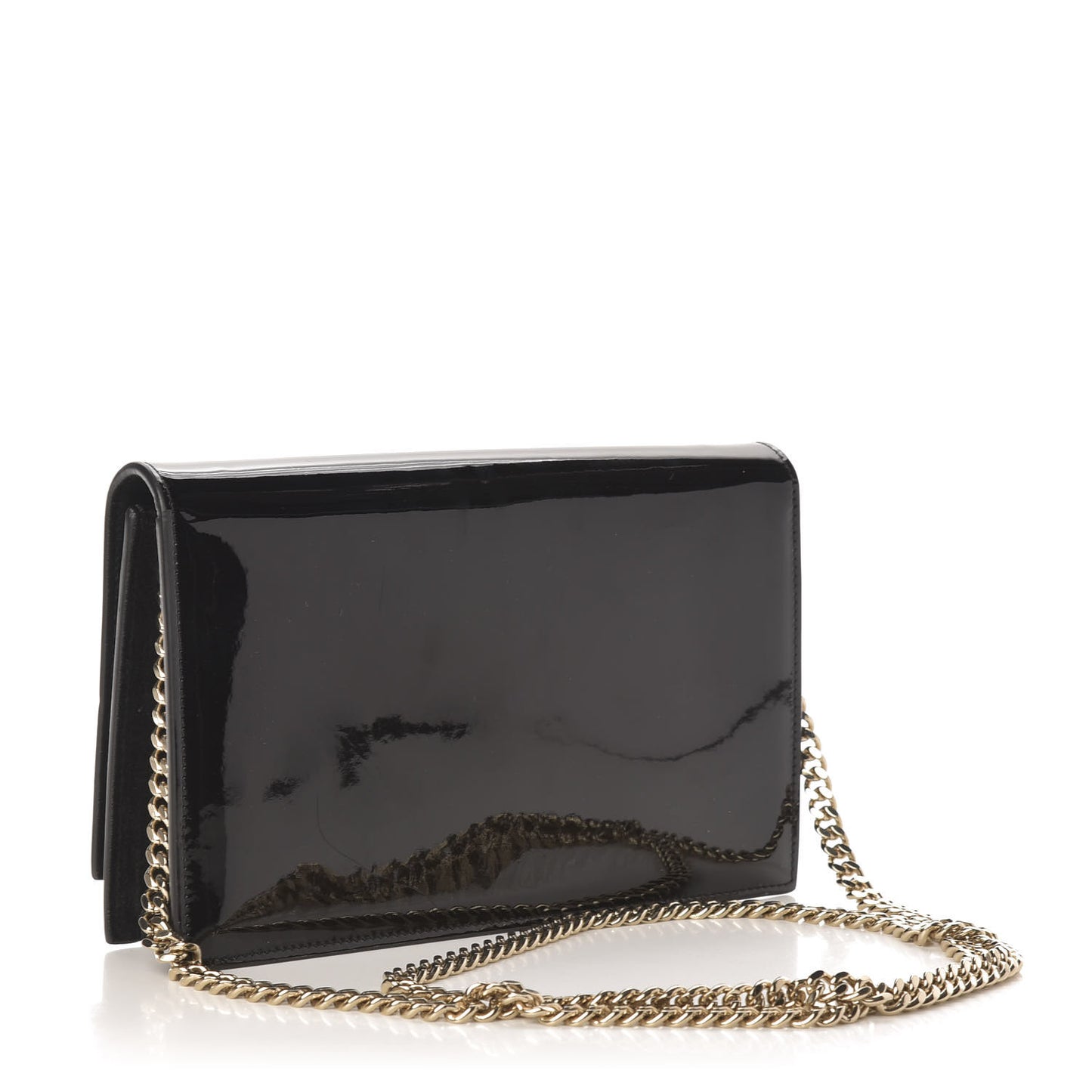 Patent Lizzie Clutch Black