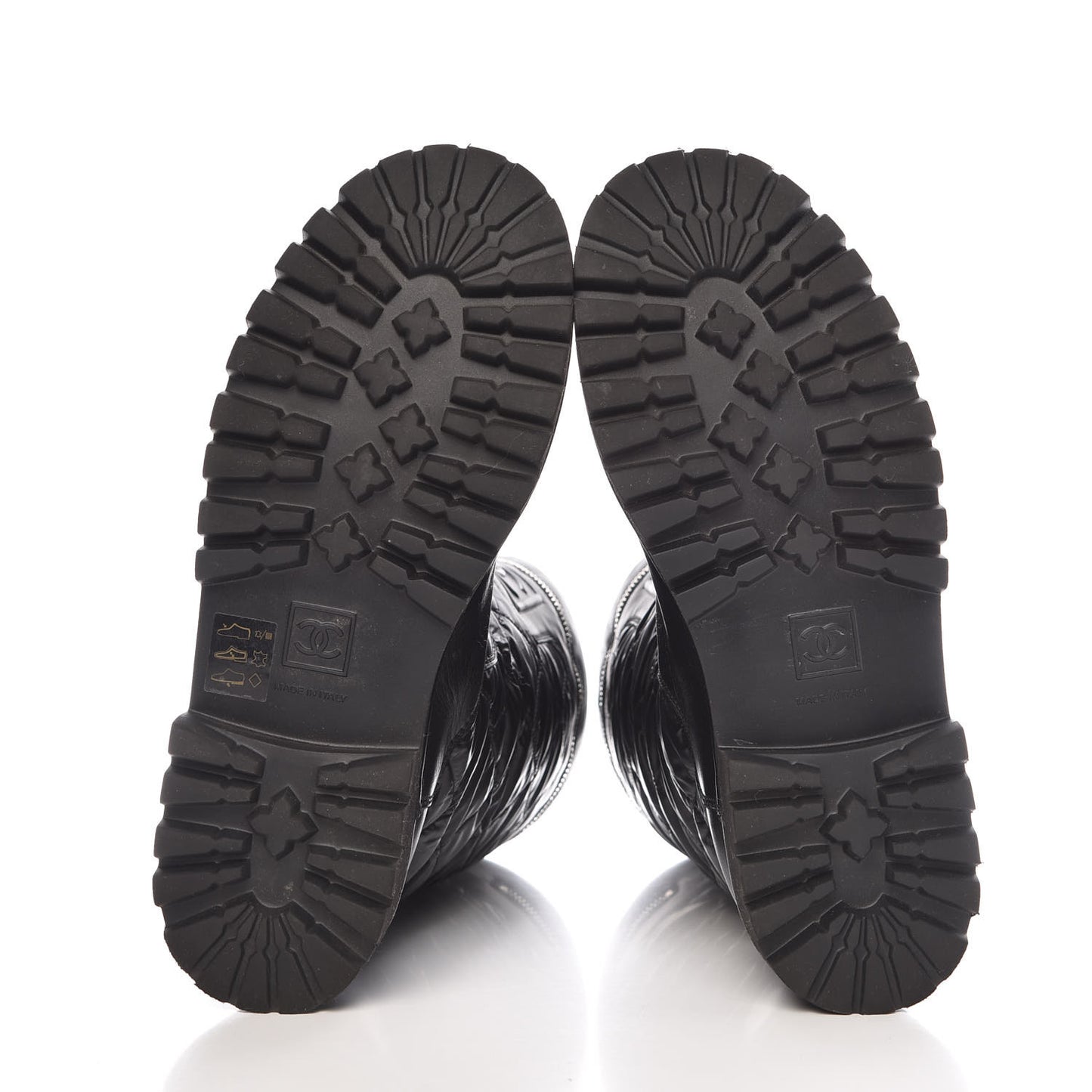 Calfskin Nylon Quilted Motorcycle Zip Boots 38.5 Black