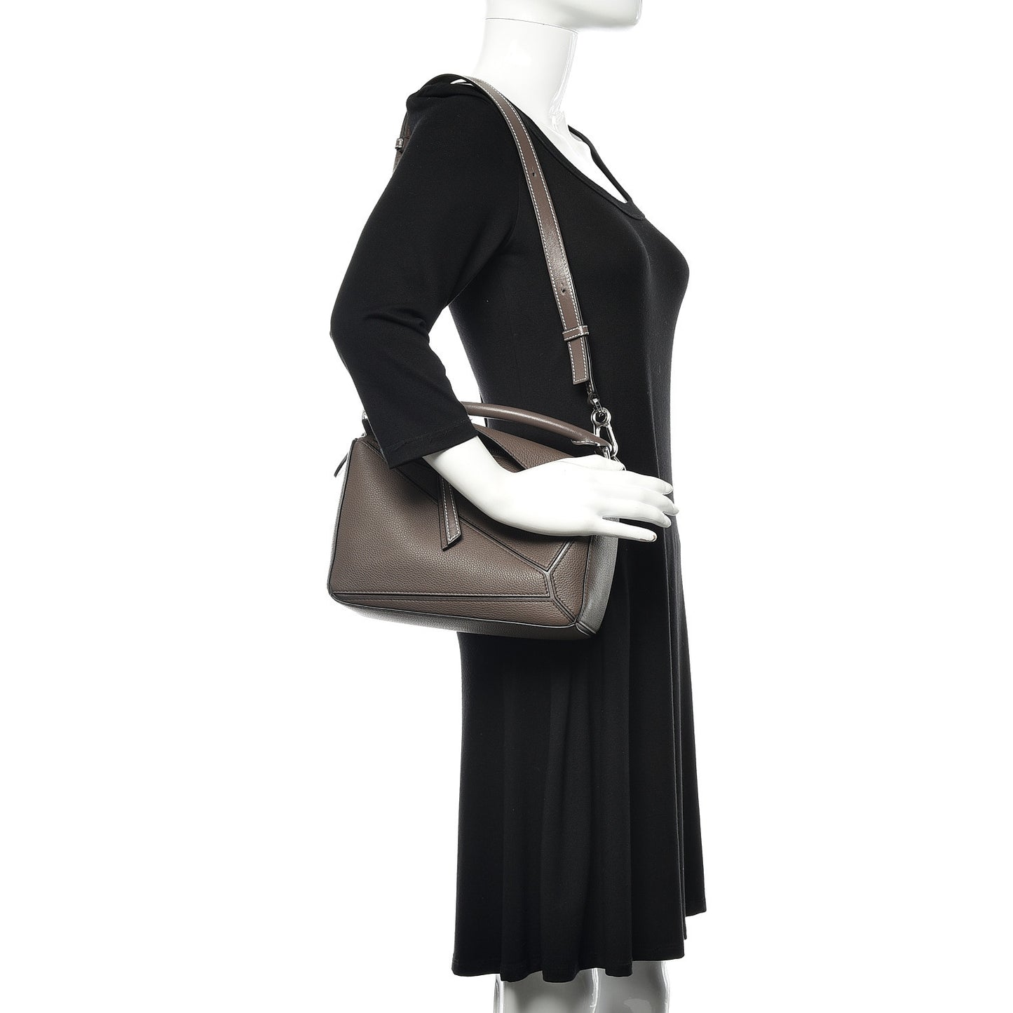 Calfskin Small Puzzle Bag Dark Taupe