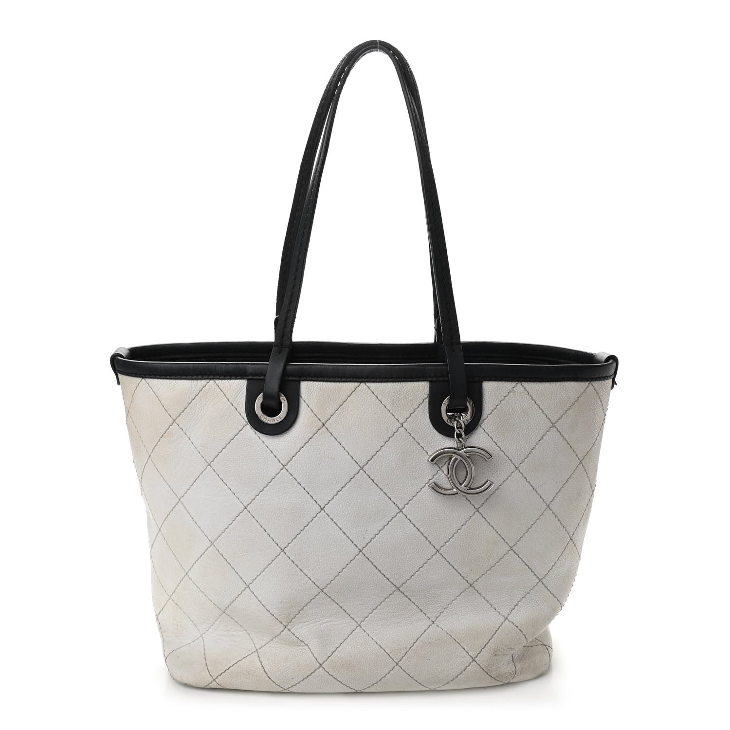 Chanel Grained Calfskin Shopping Fever Tote White 1 of 11