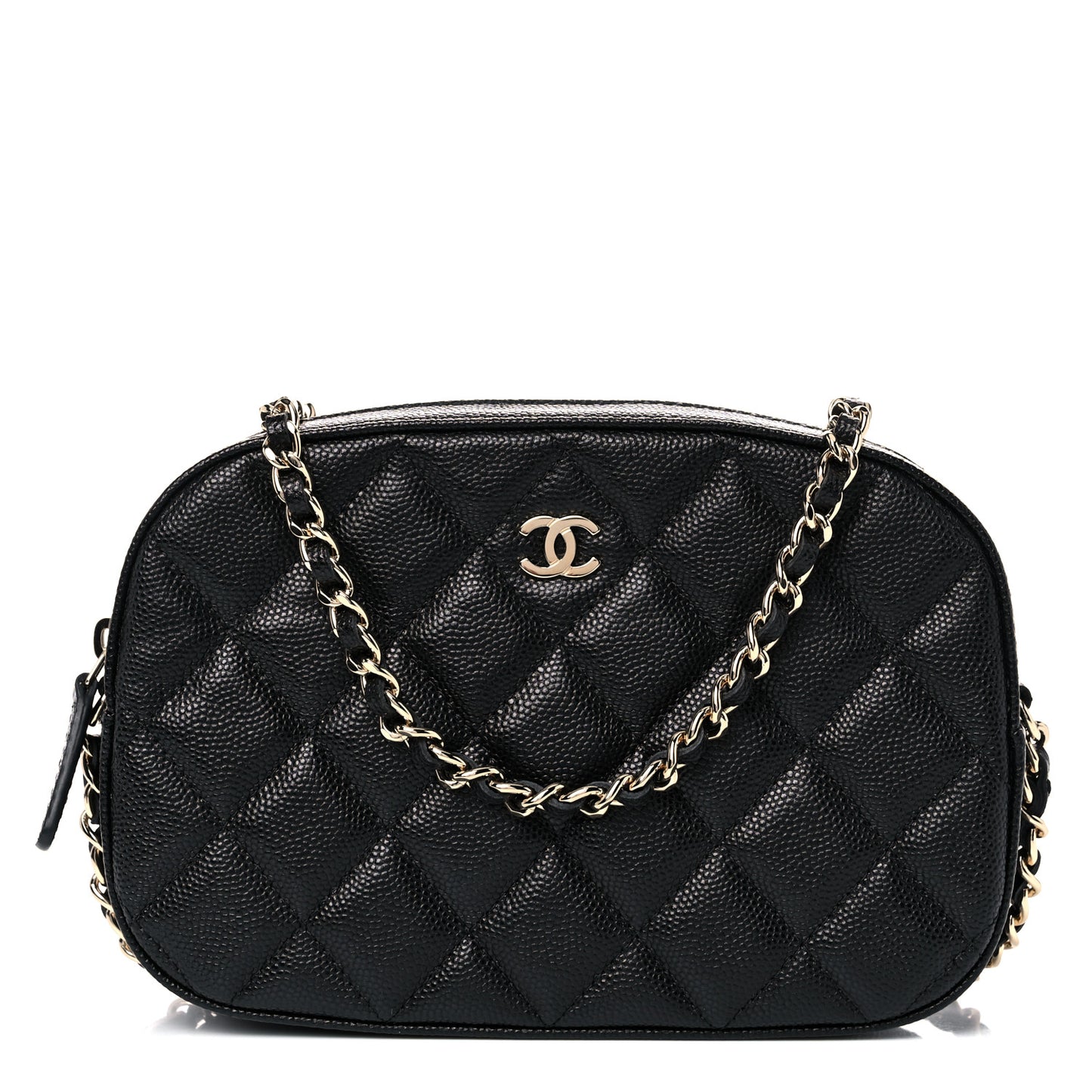 Caviar Quilted Vanity With Chain Black