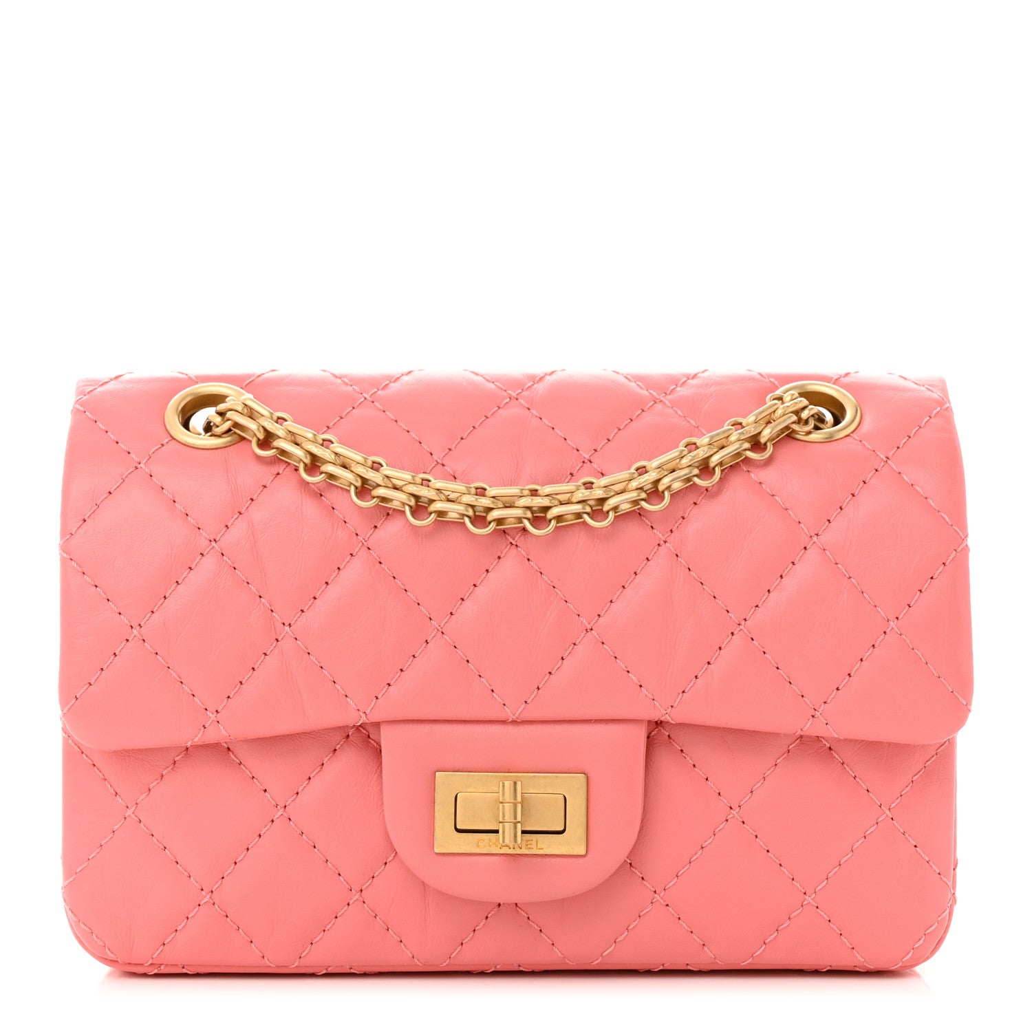 Chanel Aged Calfskin Quilted 2.55 Reissue Mini Flap Coral 1 of 11