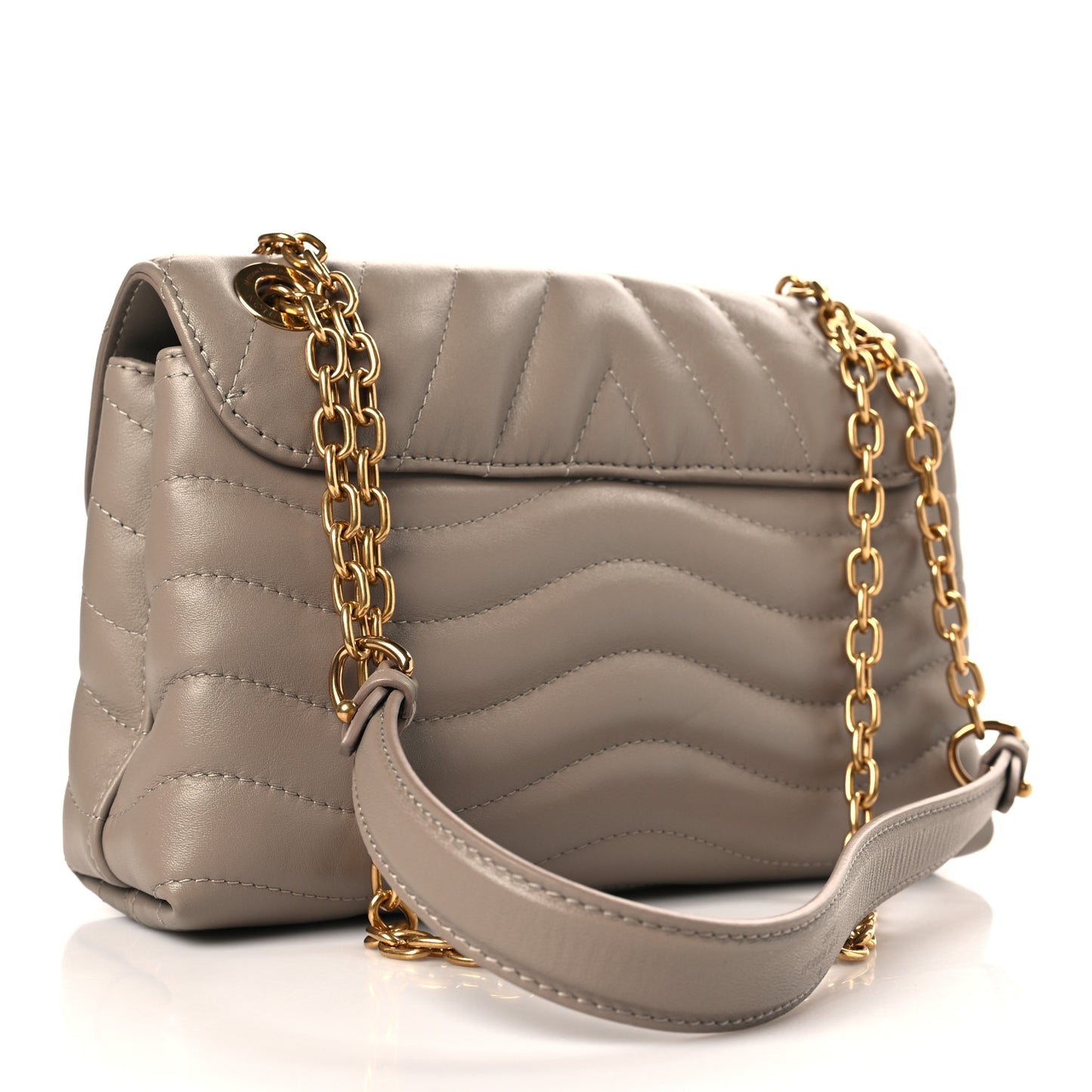 Calfskin LV New Wave Chain Bag Taupe