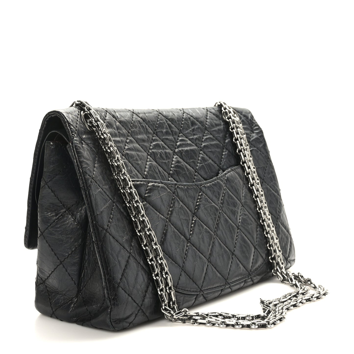 Aged Calfskin Quilted 2.55 Reissue 226 Flap Black