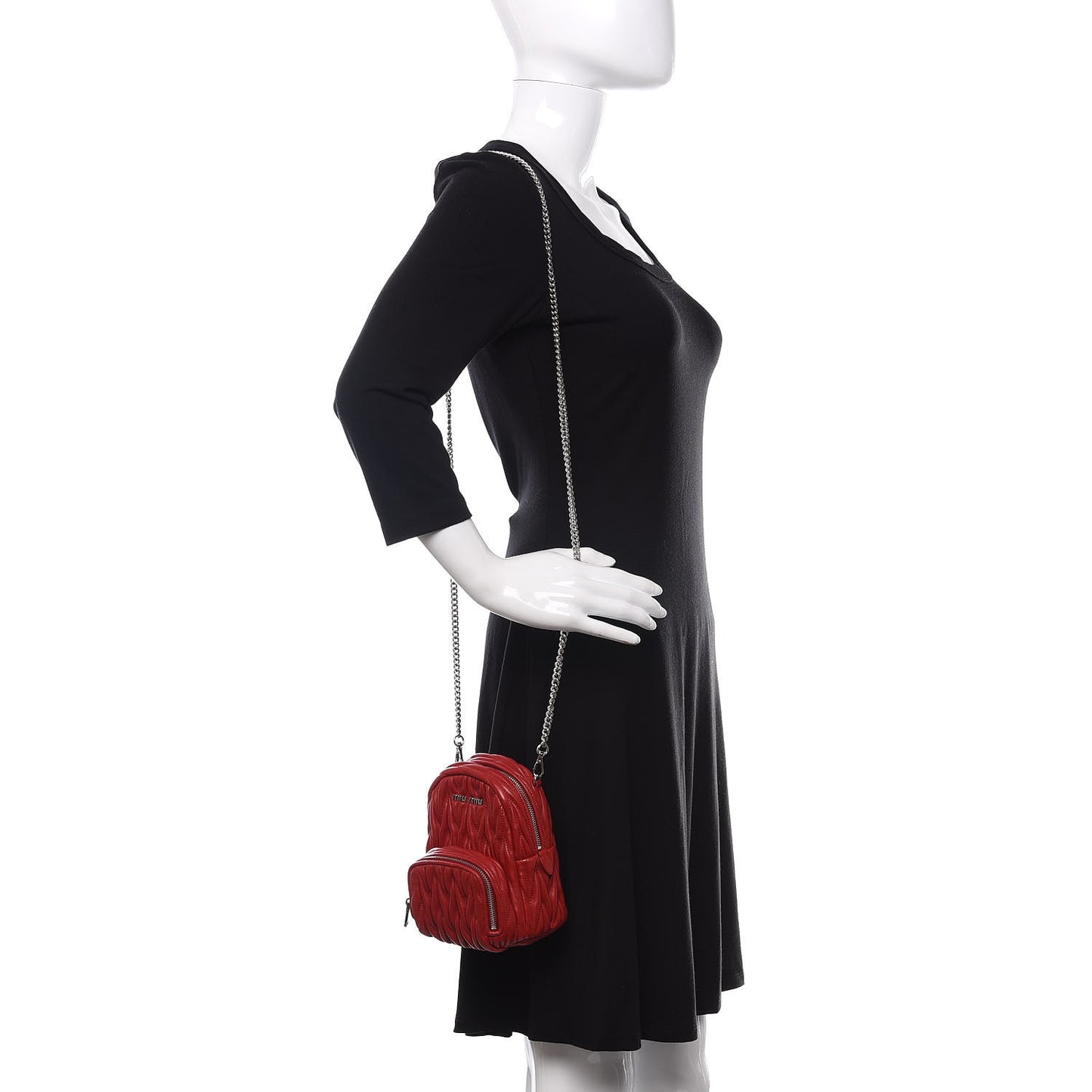 Nappa Matelasse Lux Mini Backpack Rosso