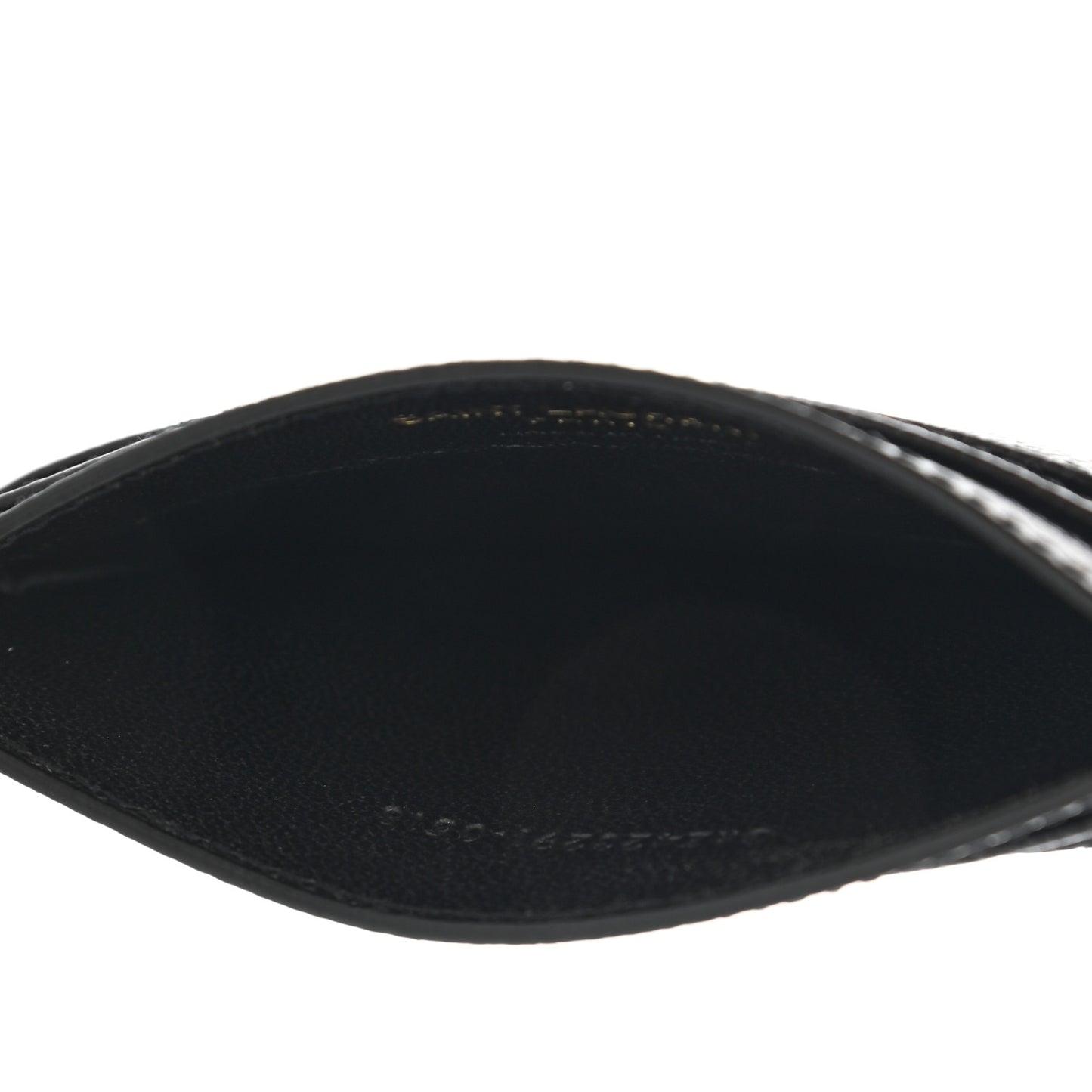 Grain De Poudre Matelasse Chevron Monogram Credit Card Case Black
