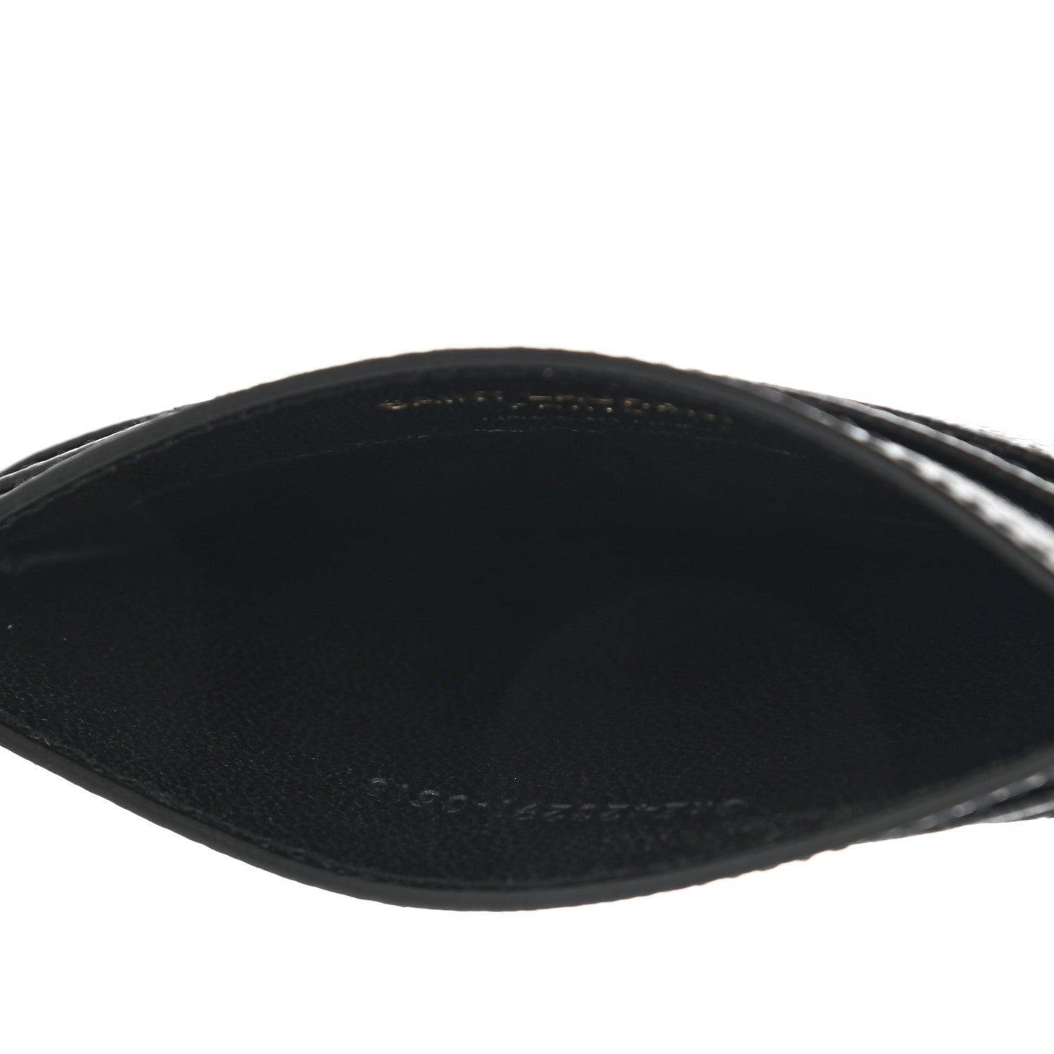 Saint Laurent Grain De Poudre Matelasse Chevron Monogram Credit Card Case Black 5 of 8