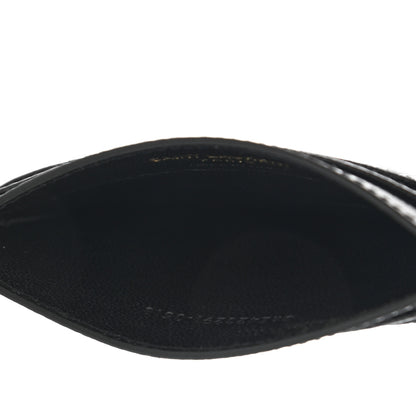 Saint Laurent Grain De Poudre Matelasse Chevron Monogram Credit Card Case Black 5 of 8