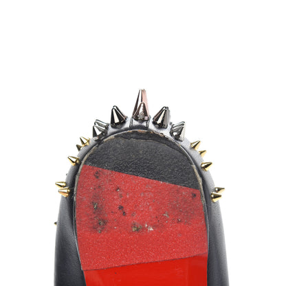 Christian Louboutin Shiny Nappa Goldoflat Spikes Flats 37.5 Black 10 of 12