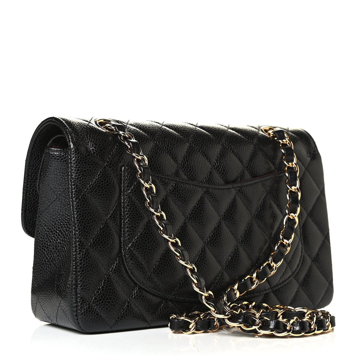 Caviar Quilted Small Double Flap Black