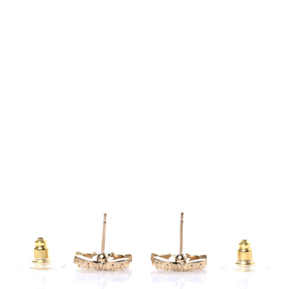 Chanel Crystal CC Earrings Gold 3 of 4