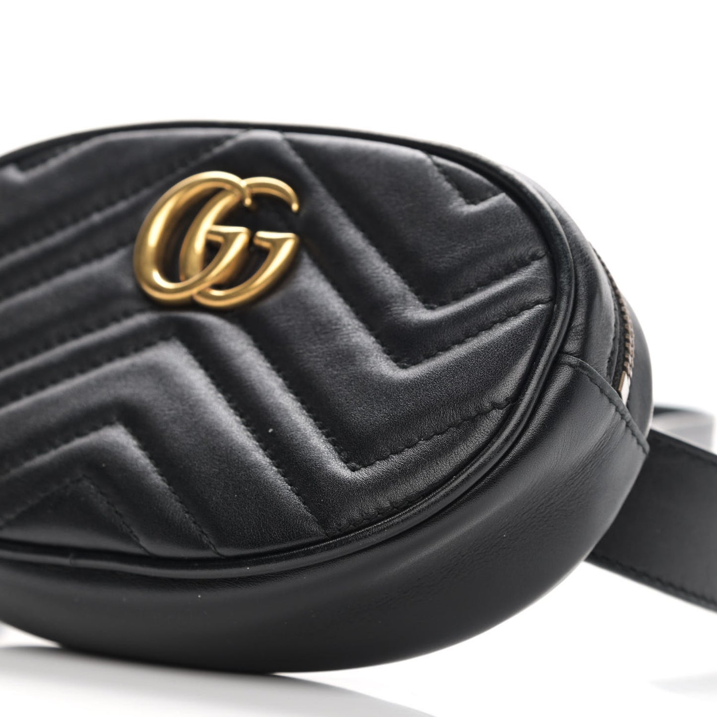 Calfskin Matelasse GG Marmont Belt Bag 85 34 Black