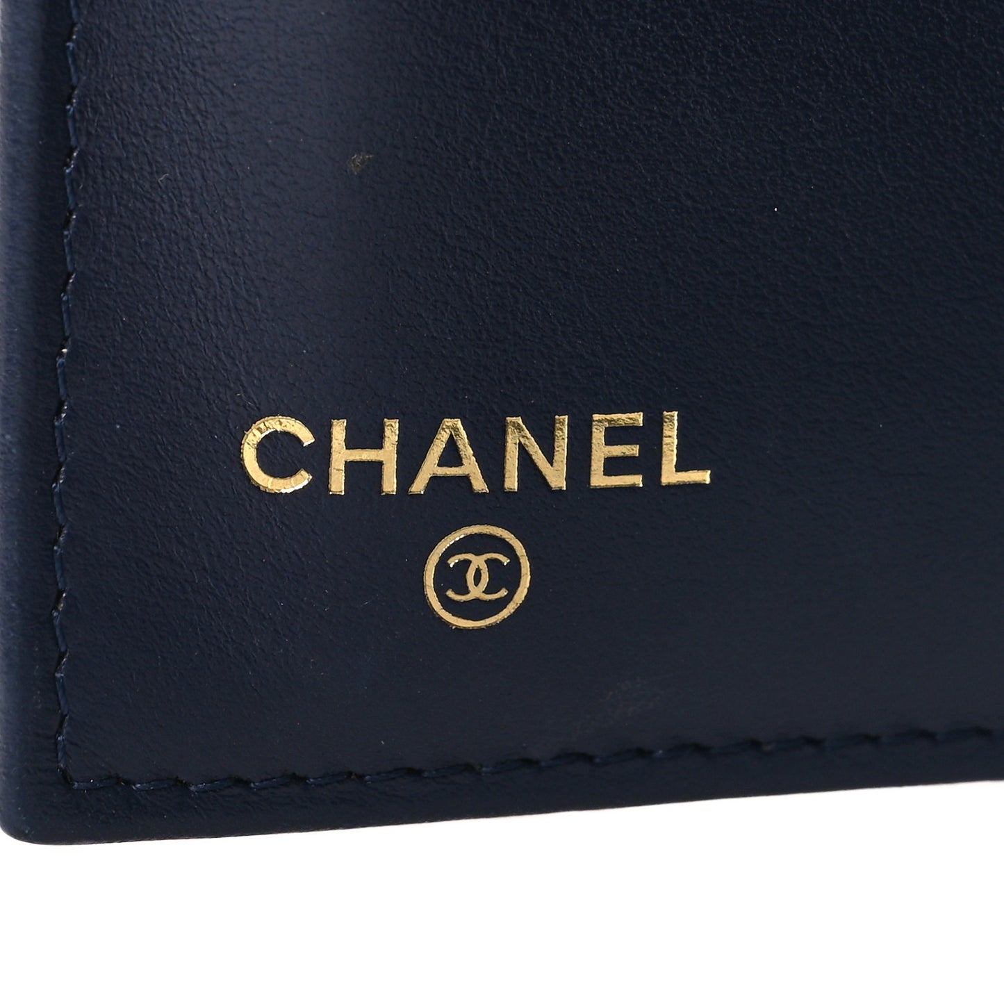 Caviar Quilted Medium Flap Wallet Dark Blue
