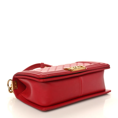 Chanel Calfskin Medium Boy Logo Top Handle Flap Red 4 of 10