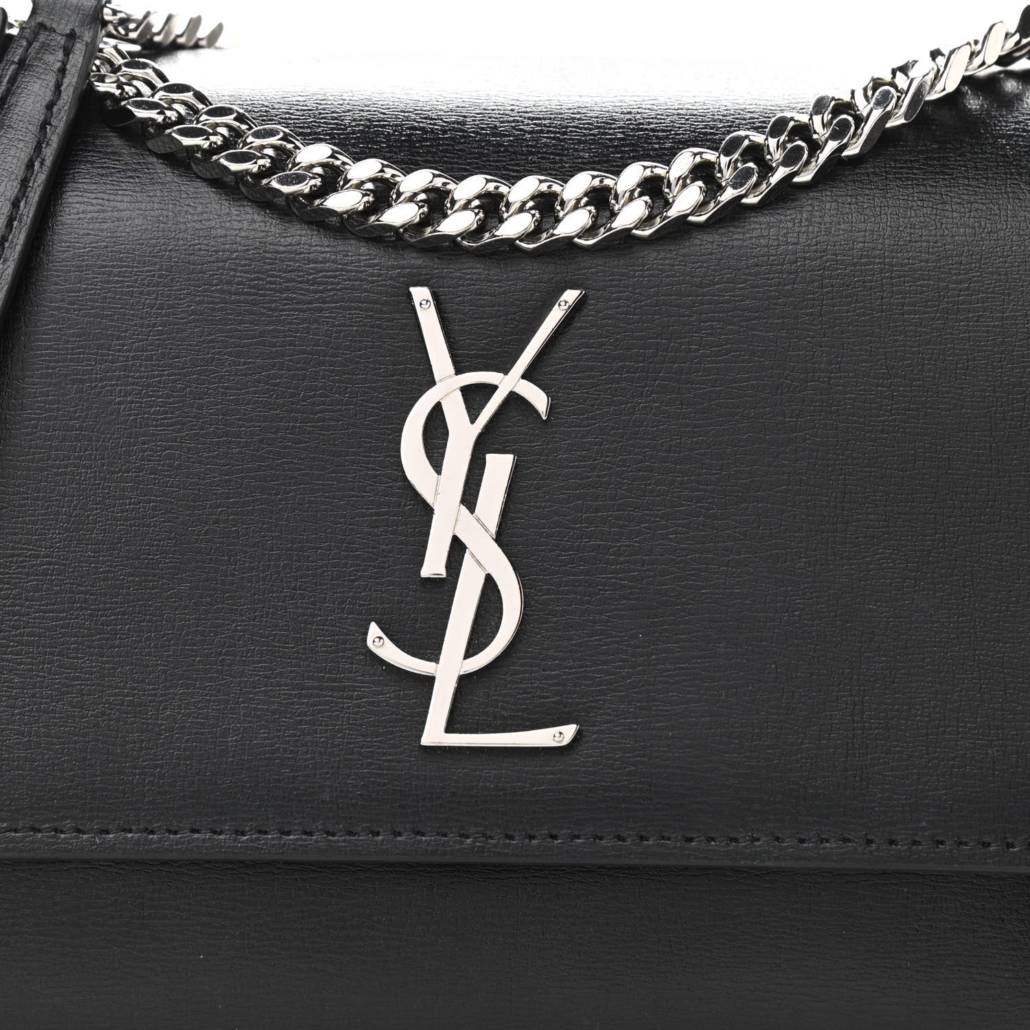 Saint Laurent Calfskin Medium Monogram Sunset Black 6 of 9