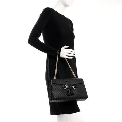 Gucci Microguccissima Medium Emily Chain Shoulder Bag Black 2 of 8