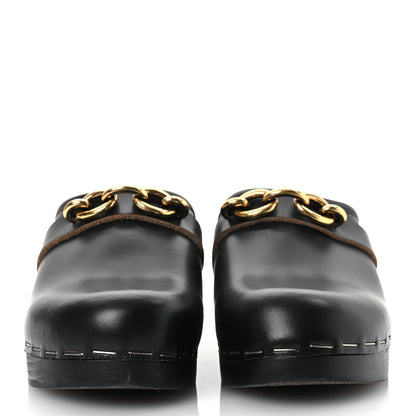 Saint Laurent Smooth Calfskin Le Maillon Clogs 39.5 Black 4 of 9