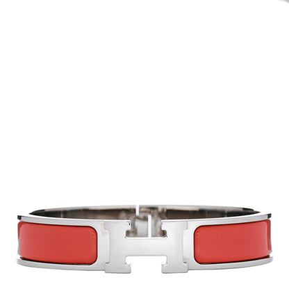 Hermes Enamel Narrow Clic Clac H Bracelet GM Rose Patch 1 of 5