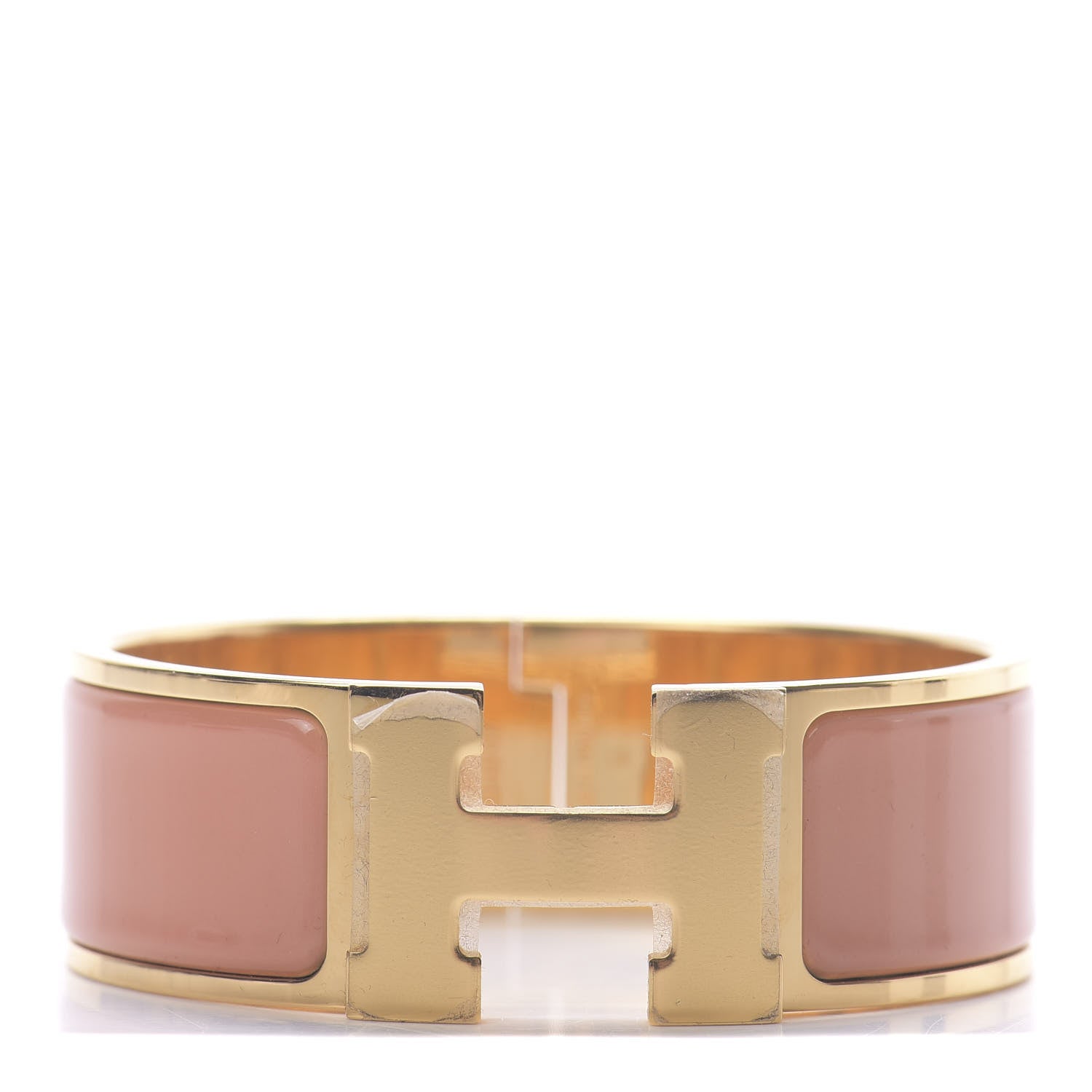 Hermes Enamel Wide Clic Clac H Bracelet PM Rose Poudre 1 of 5