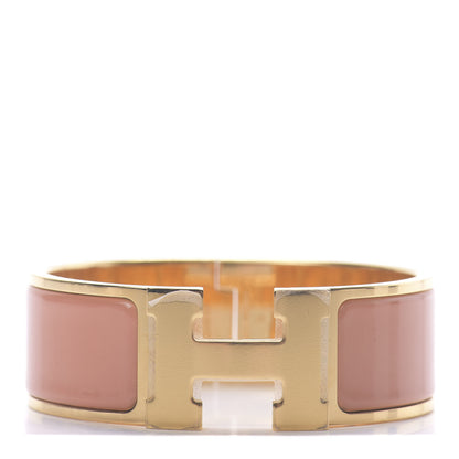 Hermes Enamel Wide Clic Clac H Bracelet PM Rose Poudre 1 of 5