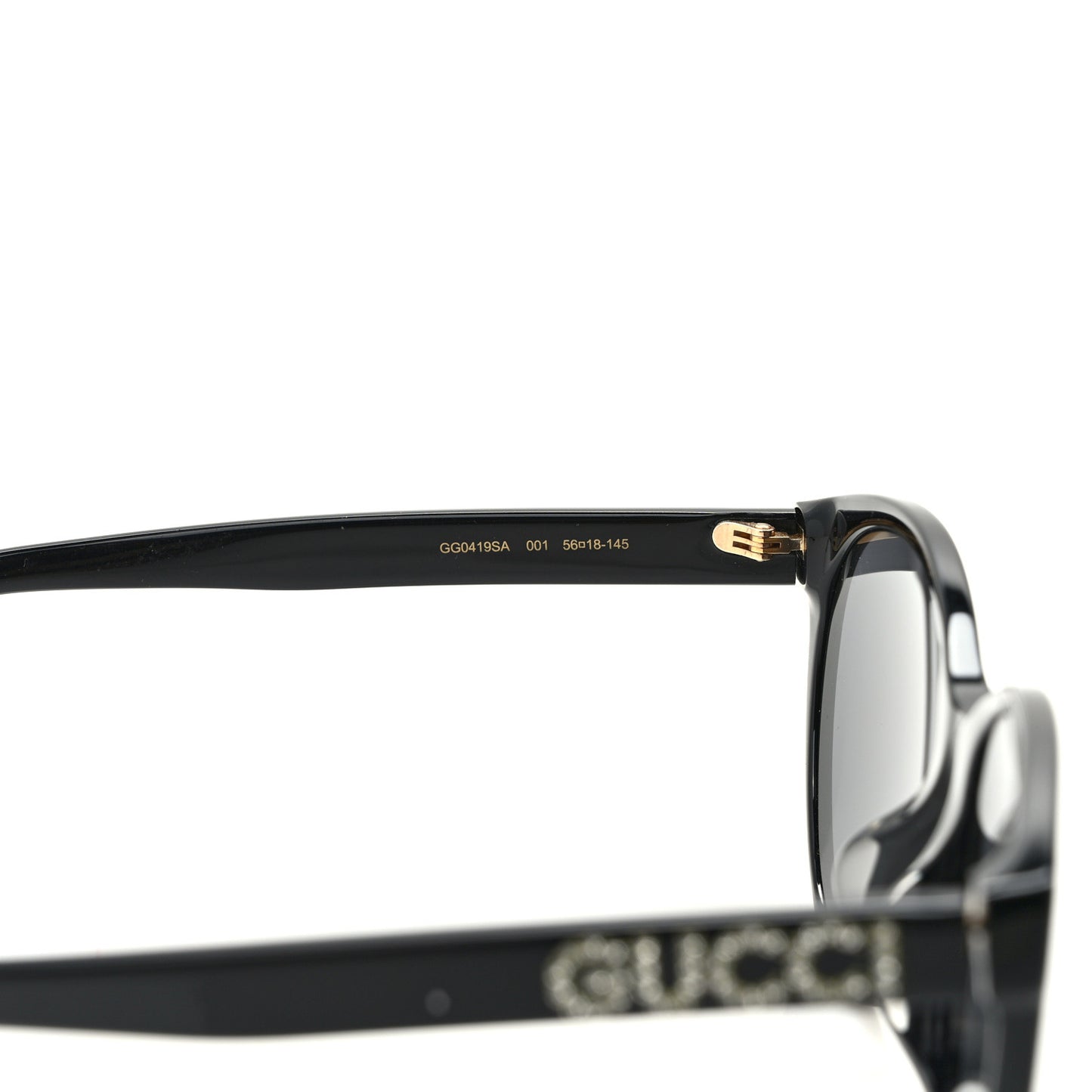 Round Frame Crystal Sunglasses GG 0419S Black