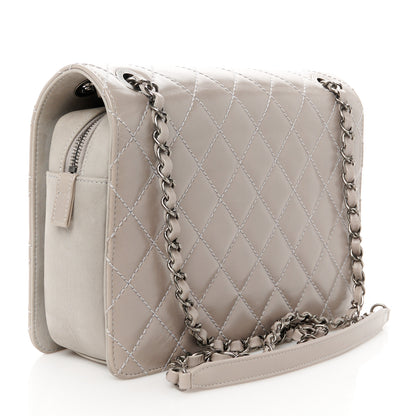 Chanel Glazed Calfskin Quilted Medium Day Trip Flap Grey 3 of 11