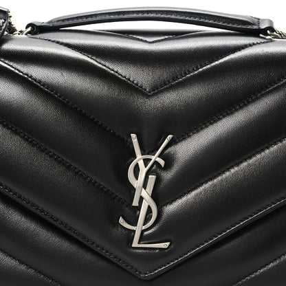 Saint Laurent Lambskin Chevron Quilted Medium Loulou Black 7 of 9