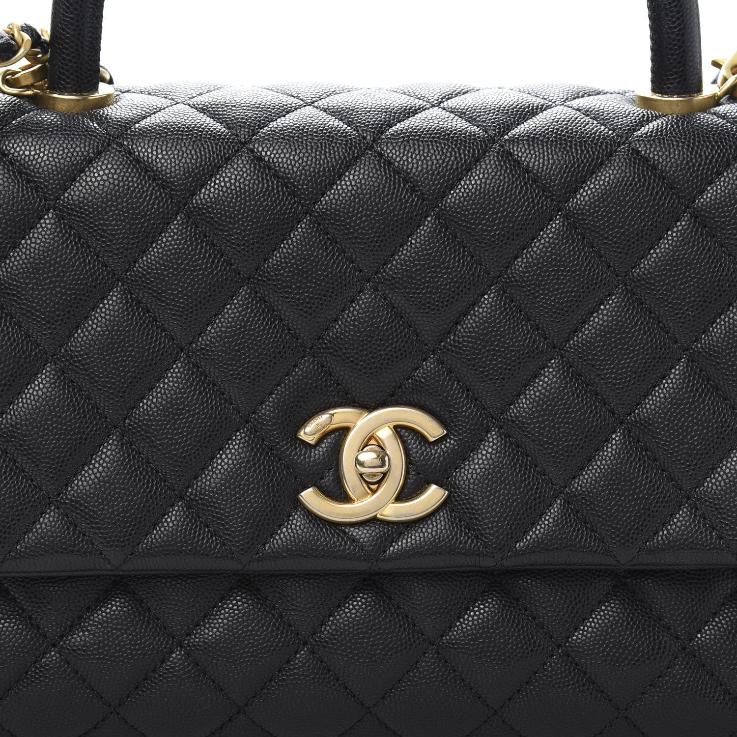 Chanel Caviar Quilted Small Coco Handle Flap Black 9 of 10