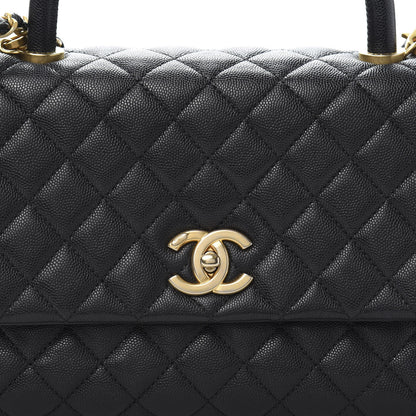 Chanel Caviar Quilted Small Coco Handle Flap Black 9 of 10