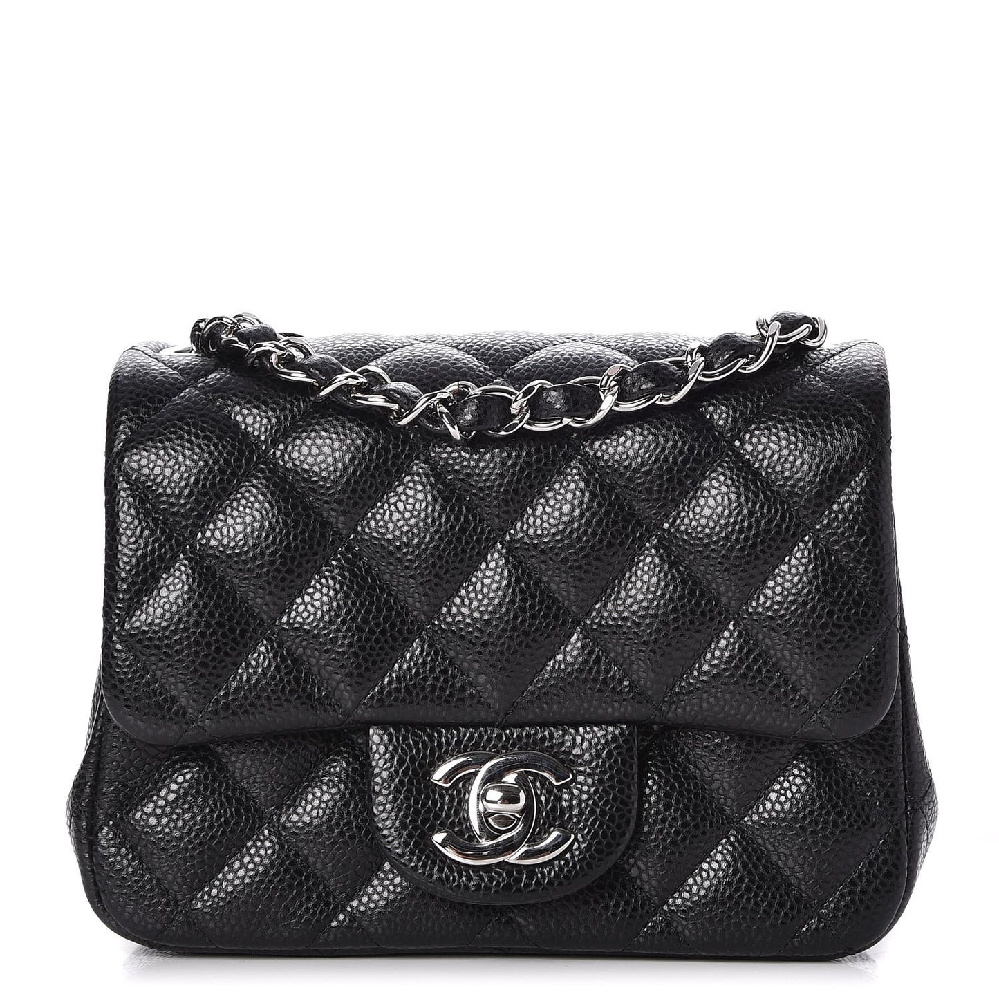 Caviar Quilted Mini Square Flap Black