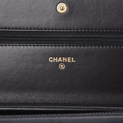 Chanel Lambskin Quilted Boy Wallet On Chain WOC Black 6 of 10
