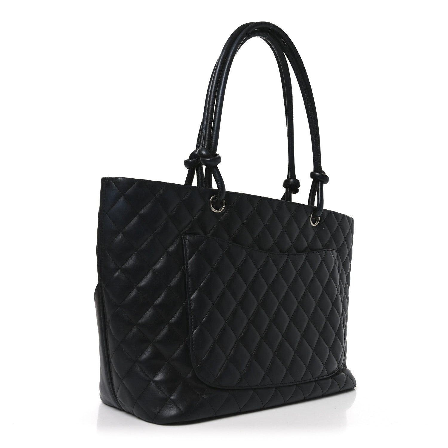 Chanel Calfskin Quilted Large Cambon Tote Black White 3 of 10