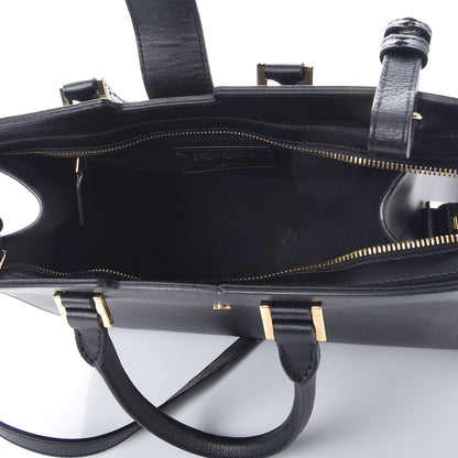 Saint Laurent Tweed Calfskin Embossed Classic Small Cabas Y Bag Black 5 of 14