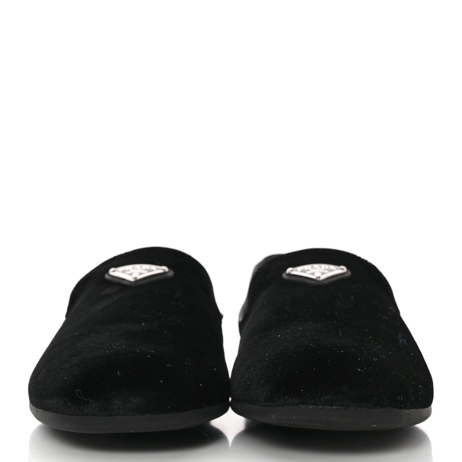 Prada Velvet Mens Slip On Loafers 8 Black 2 of 11