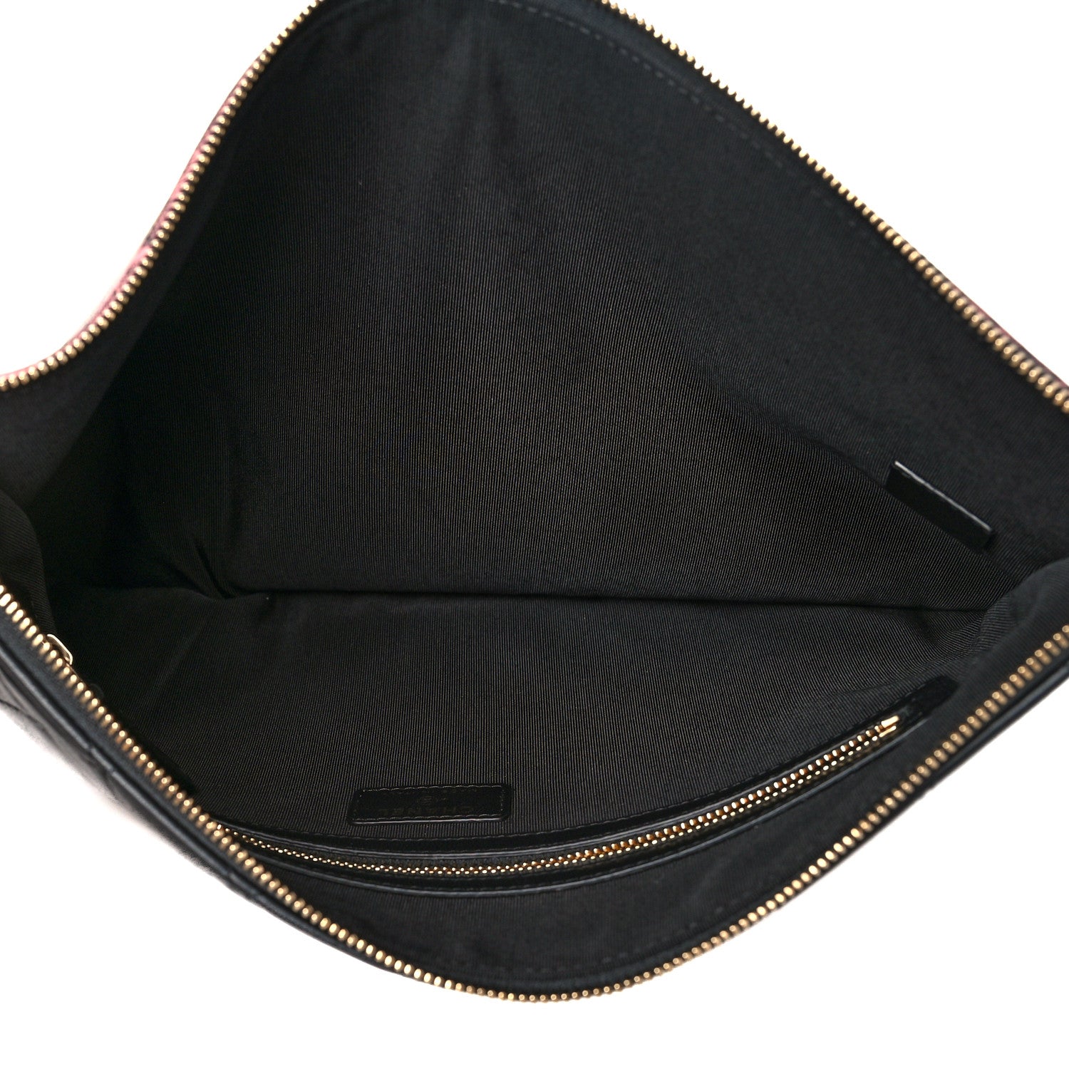 Chanel Coated Canvas Lambskin Quilted Large Camellia Cosmetic Case Pink Black 5 of 10