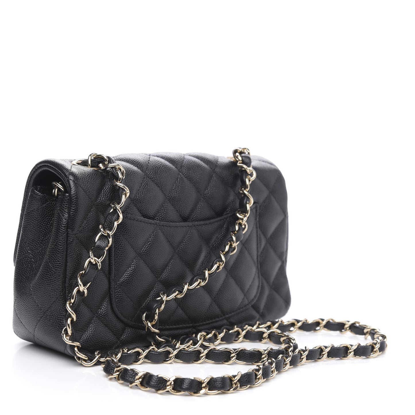 Caviar Quilted Mini Rectangular Flap Black