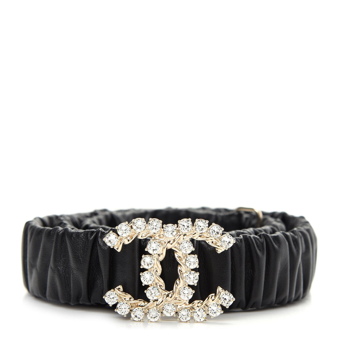 Calfskin Crystal CC Belt 85 34 Black