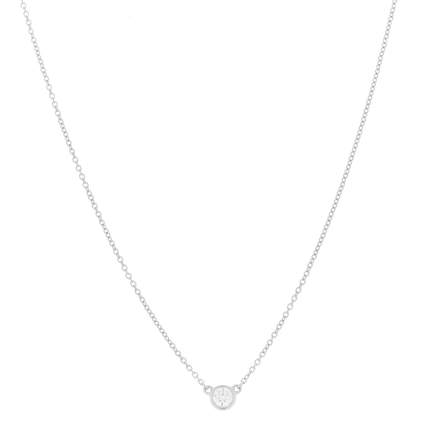 Tiffany Platinum Diamond .17ct Elsa Peretti Diamonds by the Yard Pendant Necklace 1 of 3