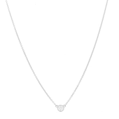 Tiffany Platinum Diamond .17ct Elsa Peretti Diamonds by the Yard Pendant Necklace 1 of 3