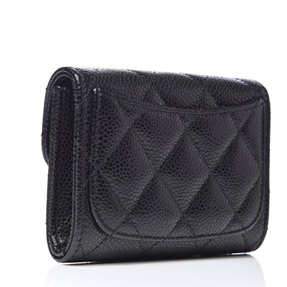 Chanel Caviar Quilted Flap Card Holder Wallet Black 3 of 9