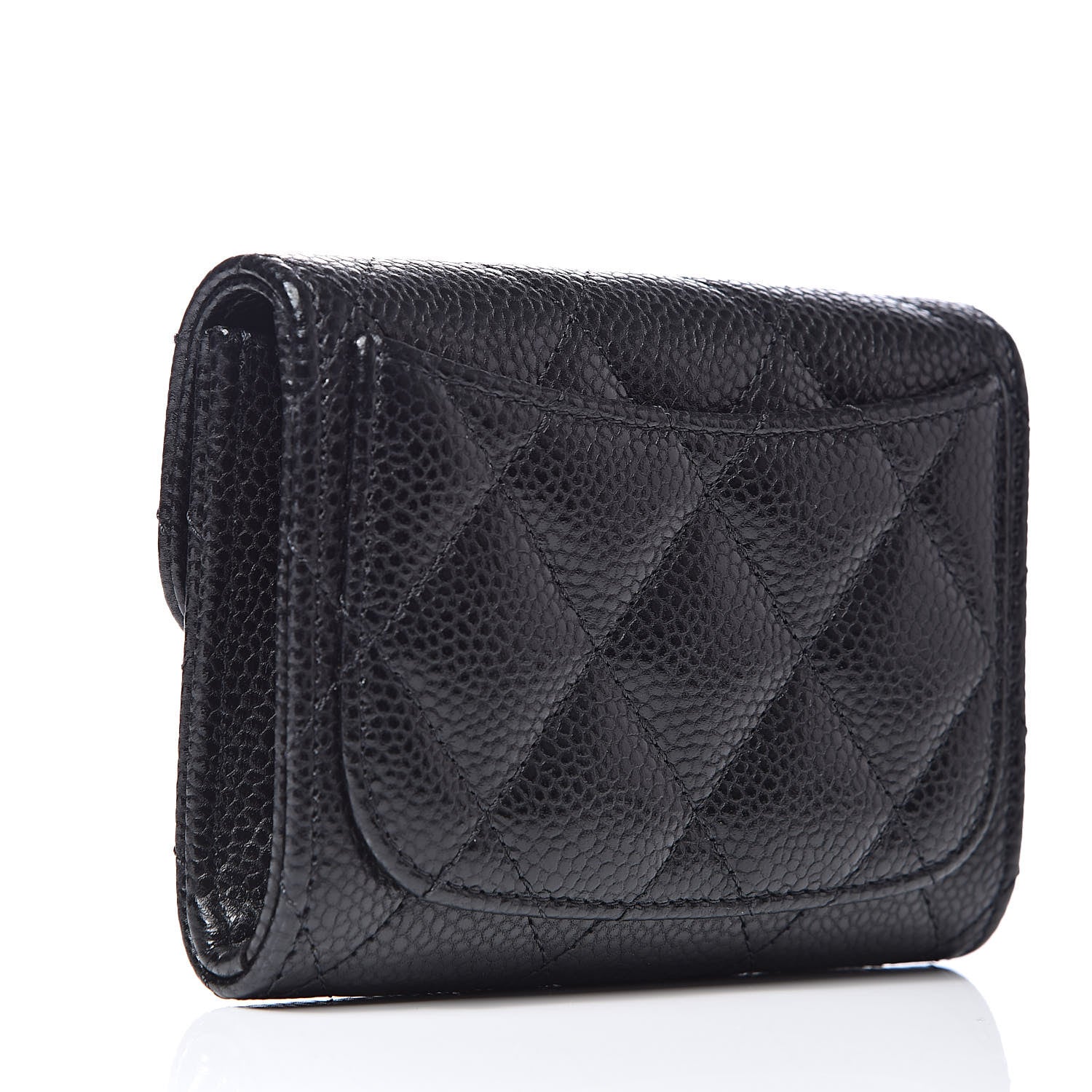Chanel Caviar Quilted Flap Card Holder Wallet Black 3 of 9