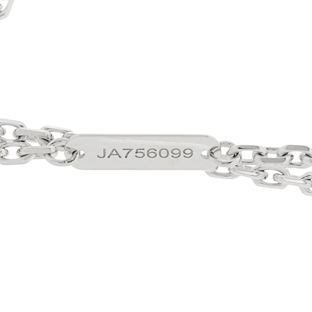 18K White Gold Black Onyx Magic Alhambra Pendant Necklace
