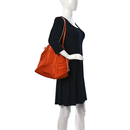 Prada Tessuto Nylon Saffiano Tote Papaya 2 of 14